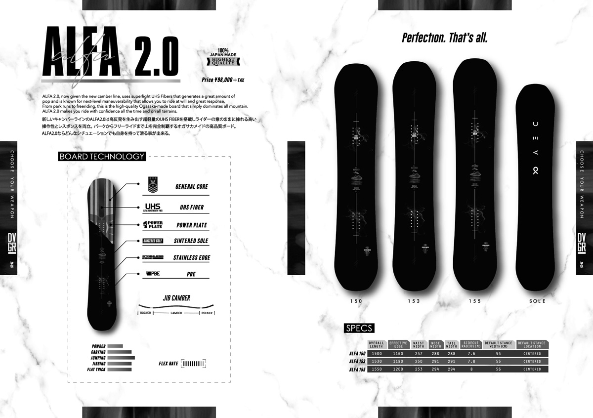 DEVGRU デヴグルー ALFA 2.0 24-25 アルファ2.0 150 板 スノーボード