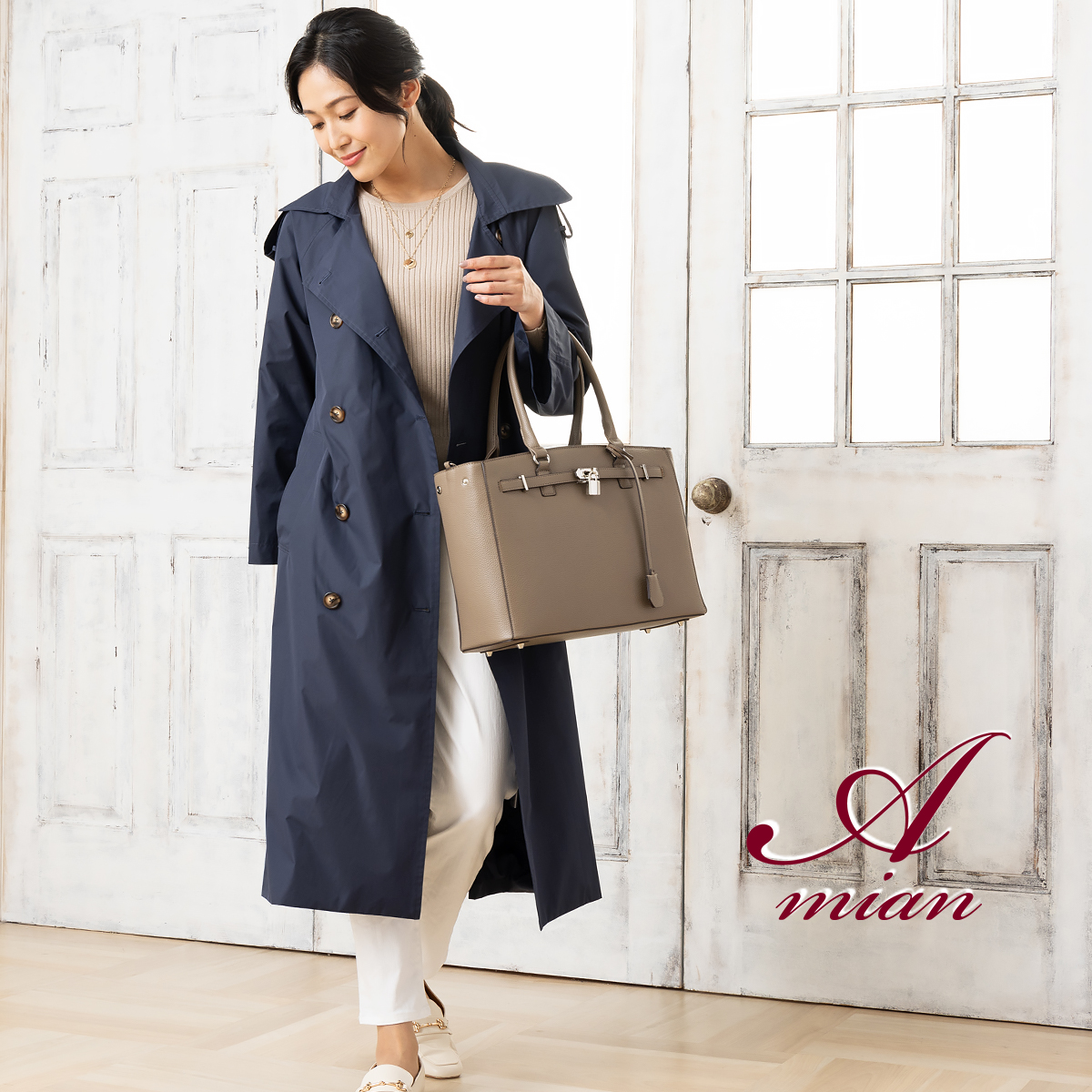 トレンチコート レディース 50代 40代 春 ロング 就活 きれいめ 結婚式  