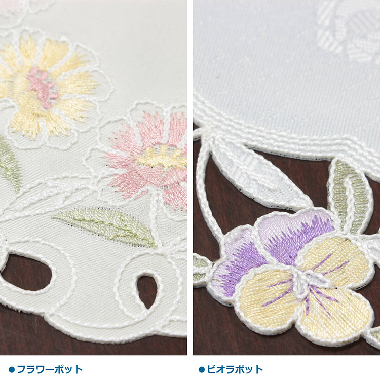 花のコード刺繍