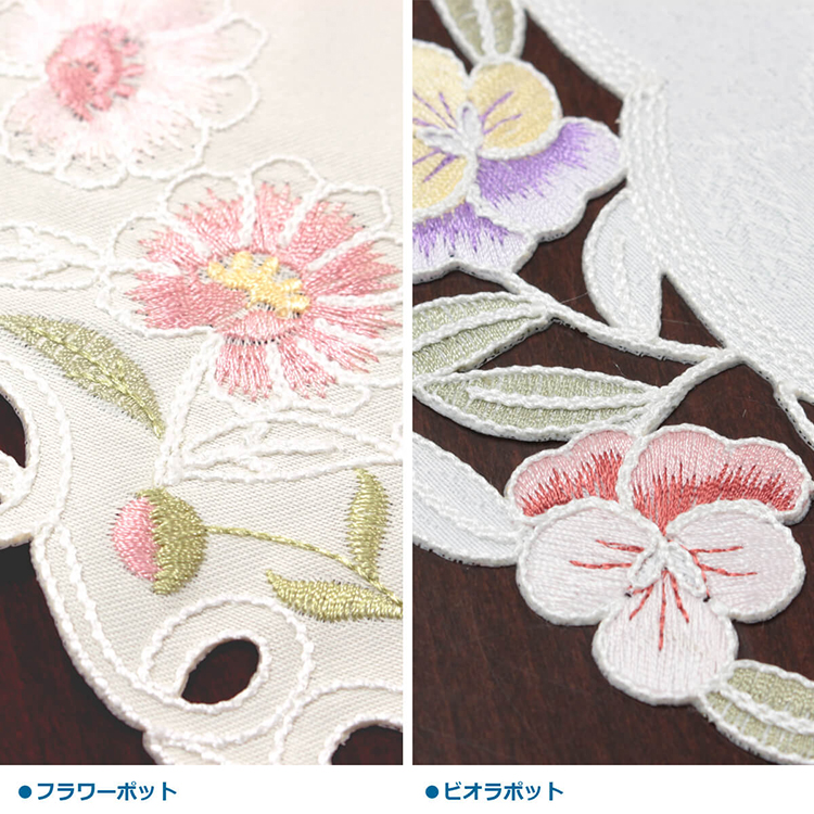花のコード刺繍