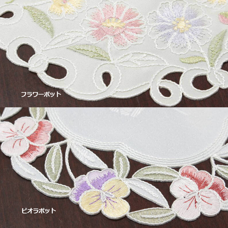 花のコード刺繍