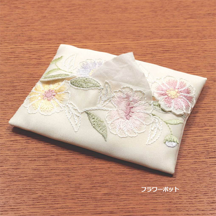 花のコード刺繍