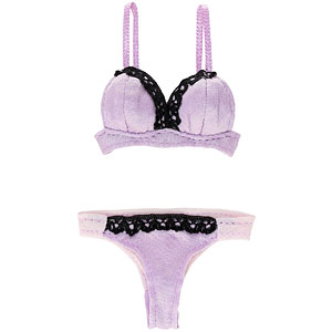 1/6 Q’z エレガントレースブラ＆ショーツset パープル×ブラック (ドール用)