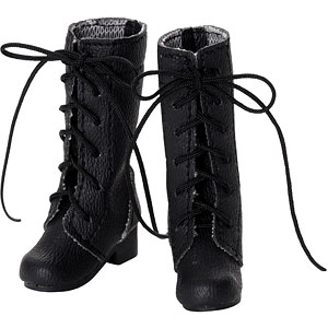 1/6 レースアップセミロングブーツ ブラック (ドール用)