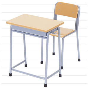 1/6 学校の机と椅子 (ドール用)