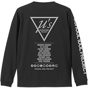 ラブライブ！ μ’s 袖リブロングスリーブTシャツ/BLACK-XL