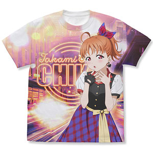ラブライブ！サンシャイン！！ 描き下ろし 高海千歌 フルグラフィックTシャツ ソロコンサートver./WHITE-L