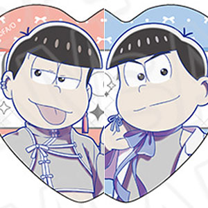 おそ松さん ハート型ホログラムカンバッジ(ランダム) 中華風リボン ver. 6個入りセット