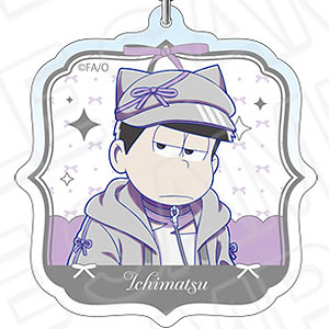 おそ松さん ホログラムアクリルキーホルダー 一松 中華風リボン ver.