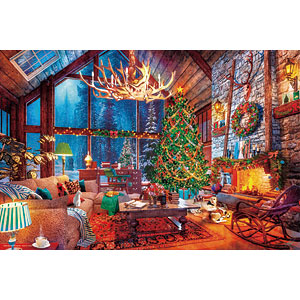 ジグソーパズル 雪降る夜のクリスマスリビング 1000ピース (10-1498)