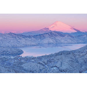 ジグソーパズル 雪積もる朝焼けの富士(神奈川) 300ピース (03-959)