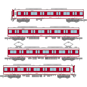 ４８５系　貫通タイプ　鉄道模型 7両編成 ケース、車両新品 485系 お座敷列車「華」TG02編成（高崎車両センター）が入線しま