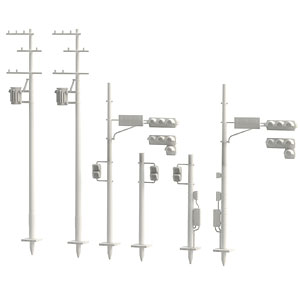 1/80 まちかどアクセサリーシリーズ 交通信号機・電柱セット プラモデル