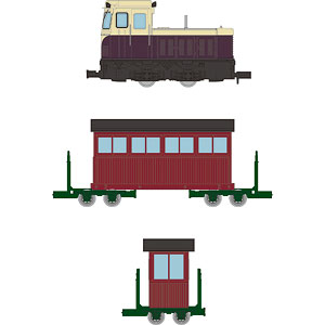 鉄コレナロー80 木曽森林鉄道タイプ ディーゼル機関車+客車+制動車 3両セット