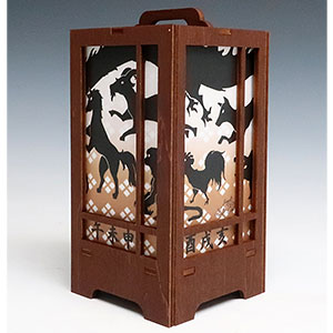 木製クラフト 木楽 行燈(きらく あんどん)干支・塗装