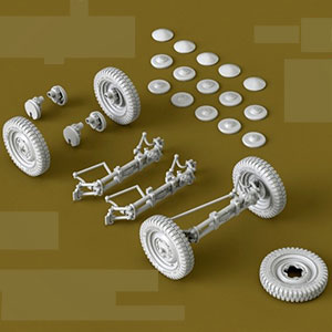 1/35 キューベルワーゲン 82型 オフロードタイヤw/フロント・トーションバー V.2 (モンモデル/ドラゴン/T社用)