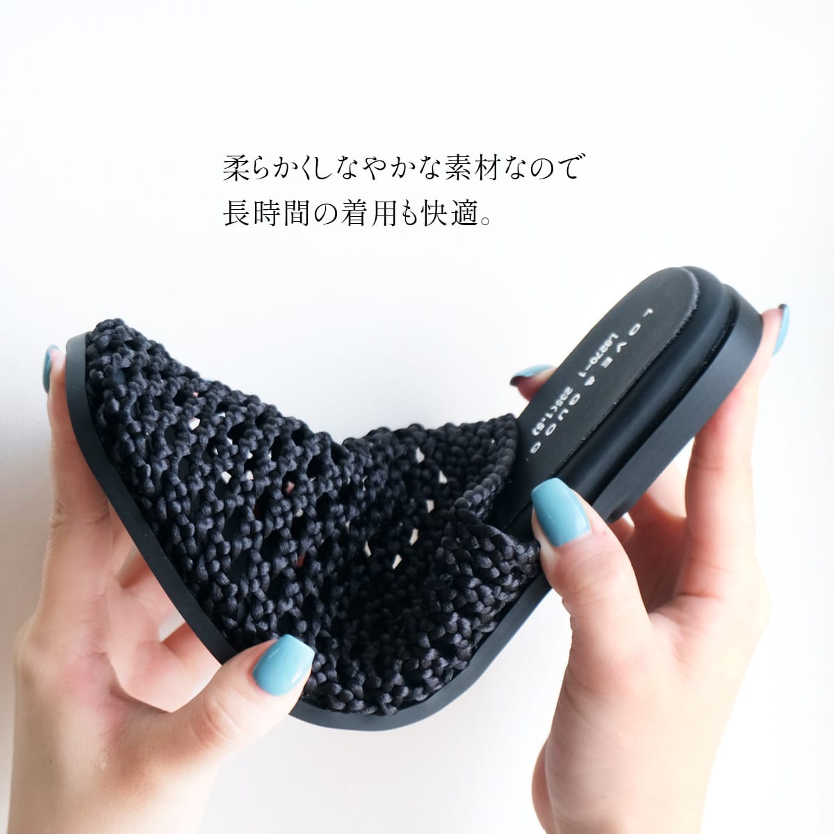 サンダル ミュール レディース 痛くない ぺたんこ 履きやすい メッシュ