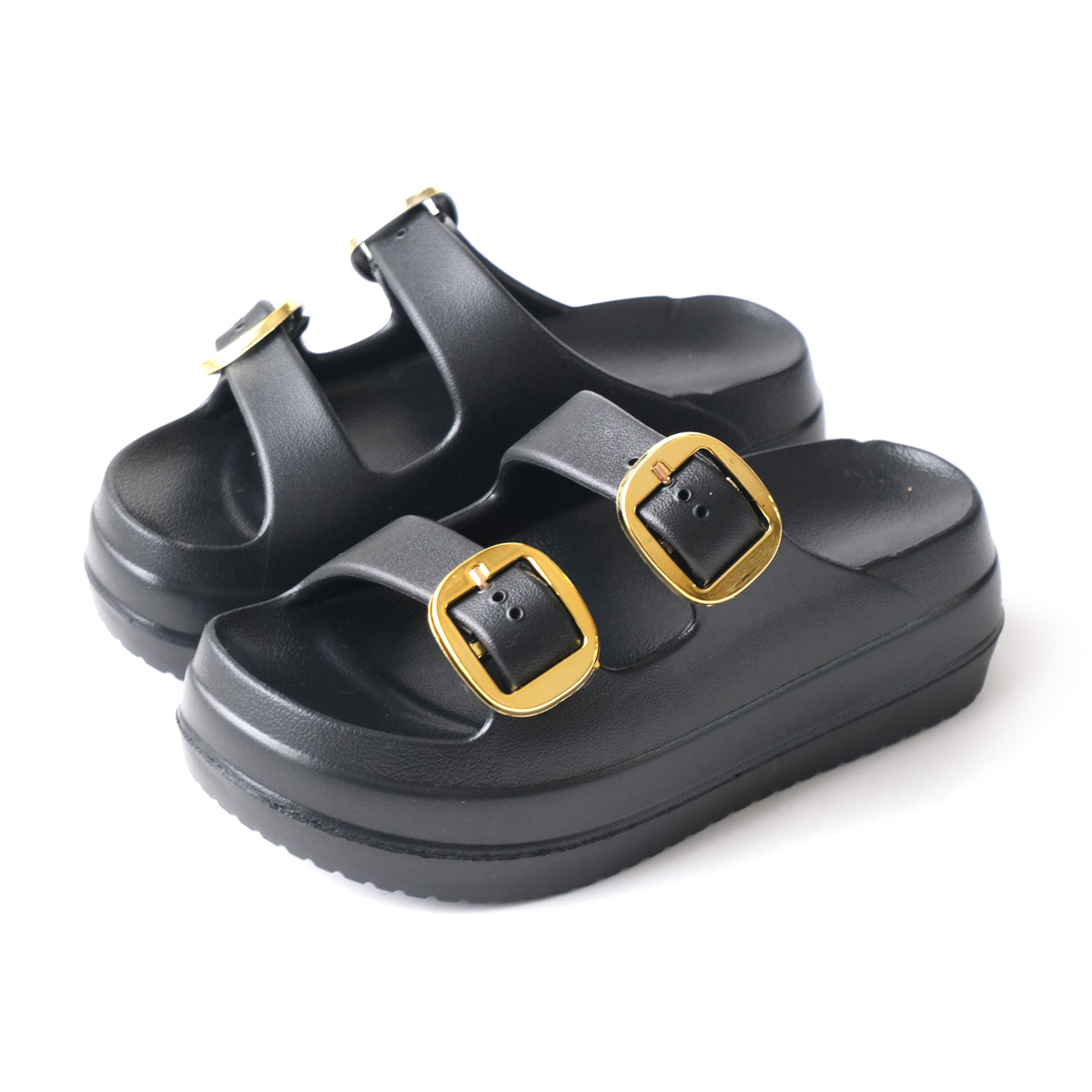 サンダル レディース ダブルベルト EVAサンダル 軽量 リカバリー