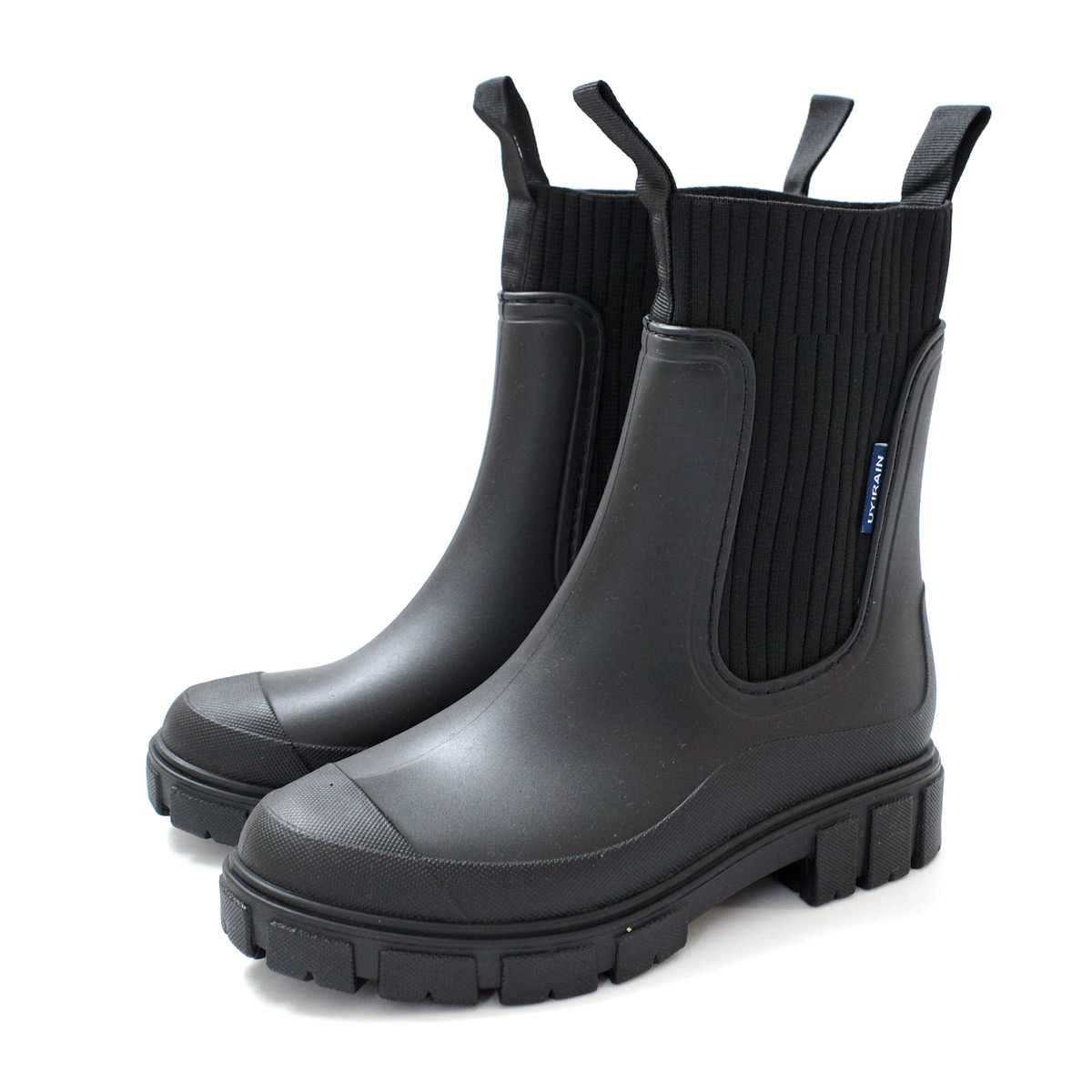 レインブーツ レディース ショート 厚底 ショートブーツ サイドゴア