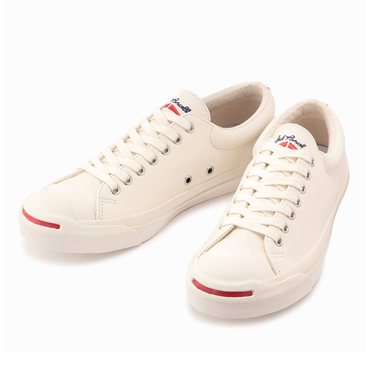 【未使用級】 レア Jack Purcell レザー ホワイト 24.5 赤ひげ CONVERSE（コンバース） スニーカー レディース ジャックパーセル