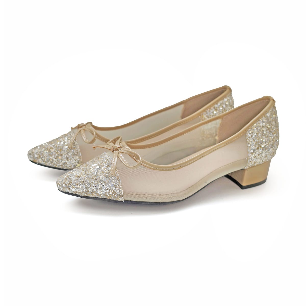 AmiAmi（アミアミ） パンプス バレエシューズ 黒 リボン 痛くない 太