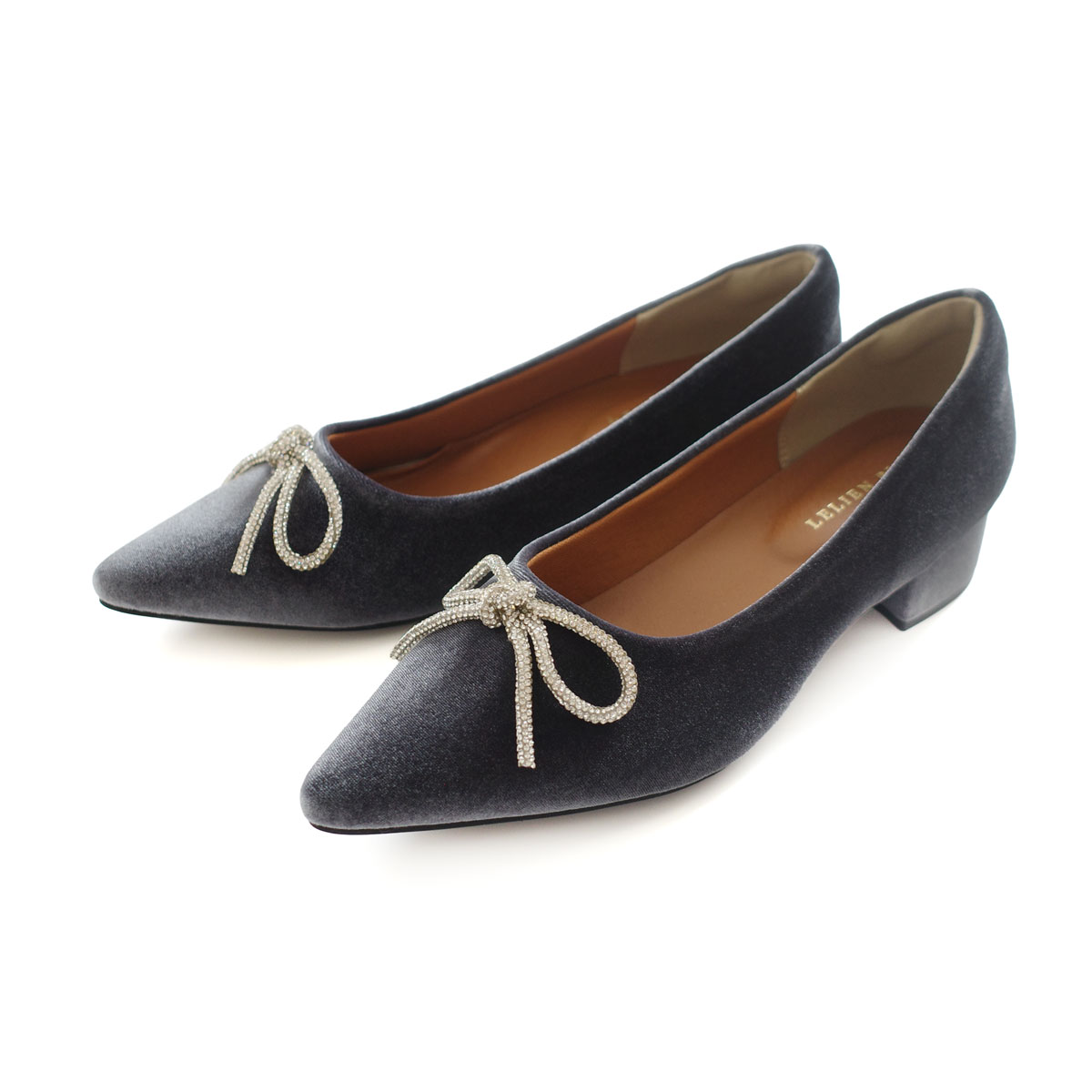 パンプス バレエパンプス レディース ラインストーンリボン ポインテッドトゥ痛くない 3.5センチヒールかかとクッション amiamiアミアミ | AmiAmi | 03