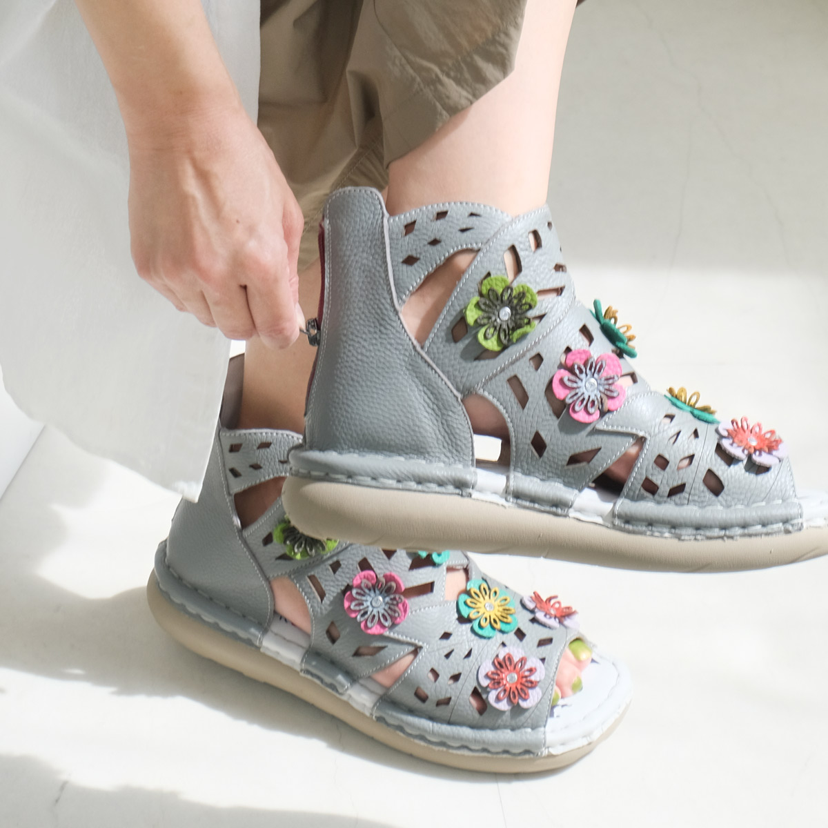 Estacion（エスタシオン） サンダル ブーツサンダル レディース 牛革