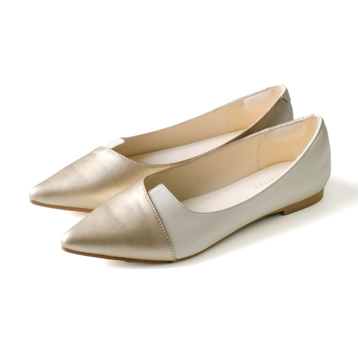 パンプス バイカラー ポインテッドトゥ ヒールなし ぺたんこ パンプス レディース アミアミamiami SlV | AmiAmi | 10