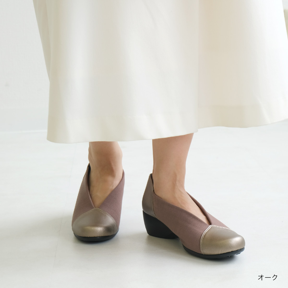 フィットフィット ☆ バックル ウェッジソール パンプス 23.5 パープル フィットフィット ☆ バックル ウェッジソール パンプス 23.5