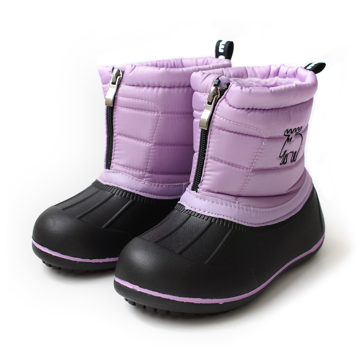 moz（モズ） 防水 防滑 キッズ ファスナー付き スノーブーツ ショート