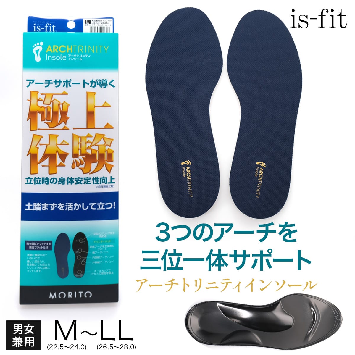 MORITO（モリト） is-fit アーチトリニティインソール 極上体験 男女