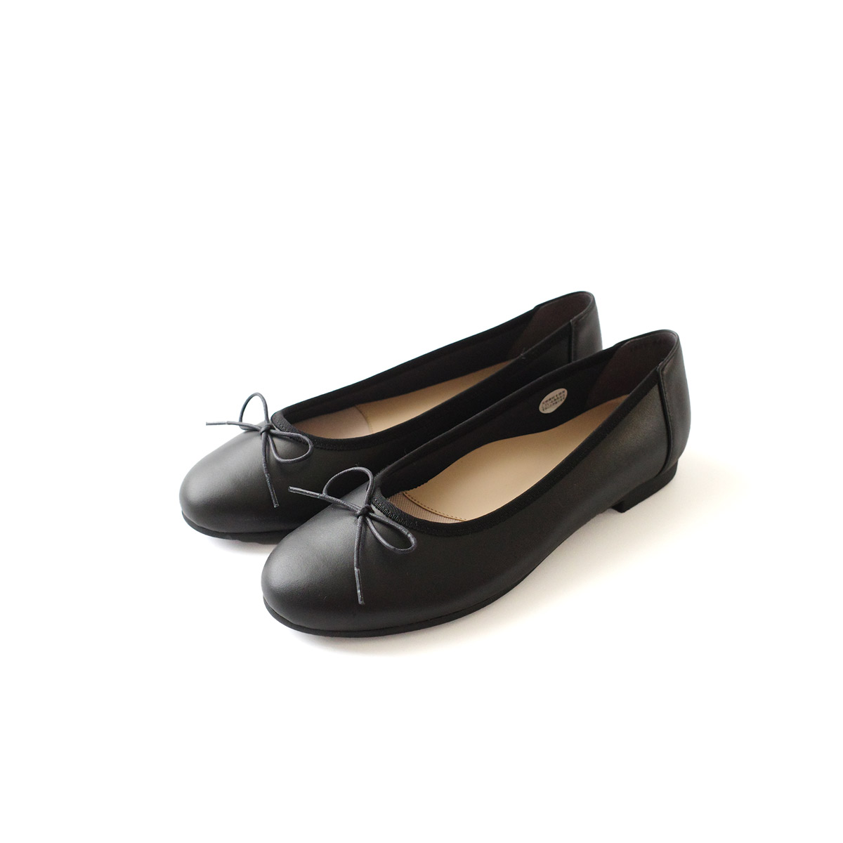 バレエシューズ 本革レディース 1センチヒール ポインターブラック