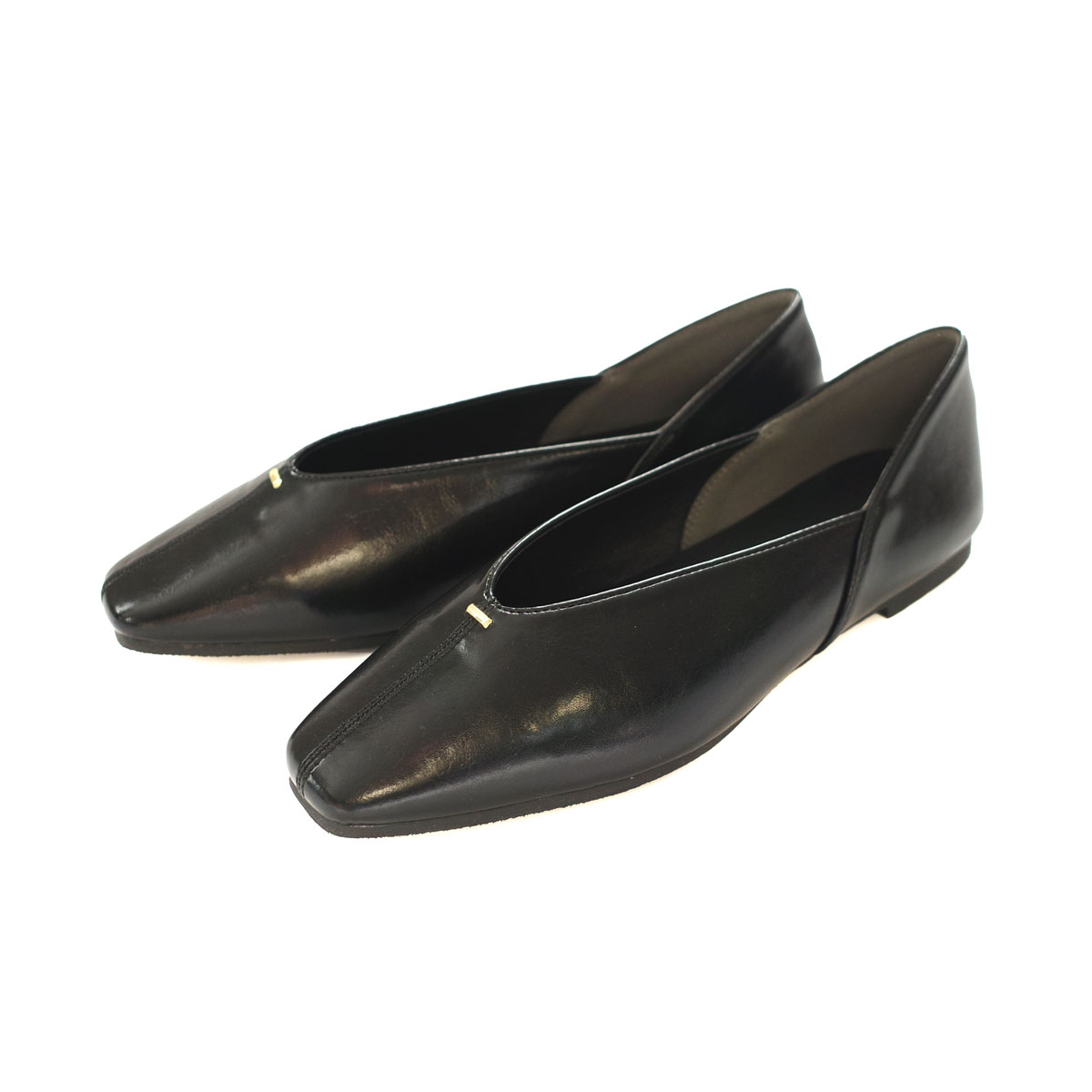 HIMIKO バブーシュパンプス ローヒール 羊革 Vカット BLK HIMIKO バブーシュパンプス ローヒール 羊革 Vカット BLK 楽天