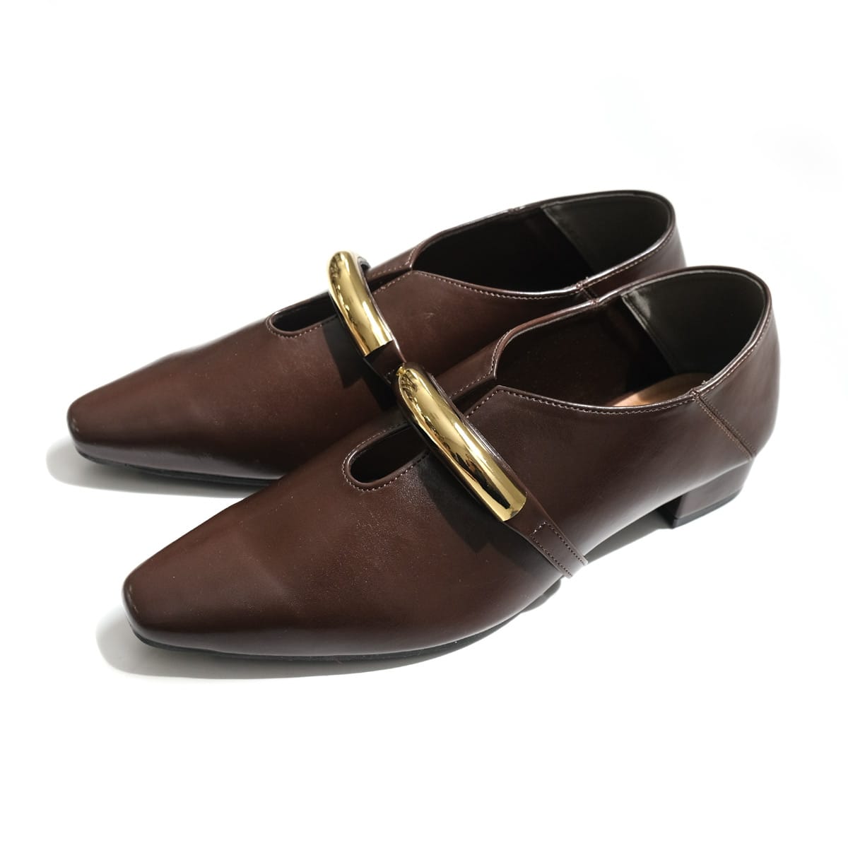 ソフトスクエア ゴールドモチーフ パンプス ローヒール バブーシュ レディース 痛くない 疲れない amiamiアミアミ | AmiAmi | 02