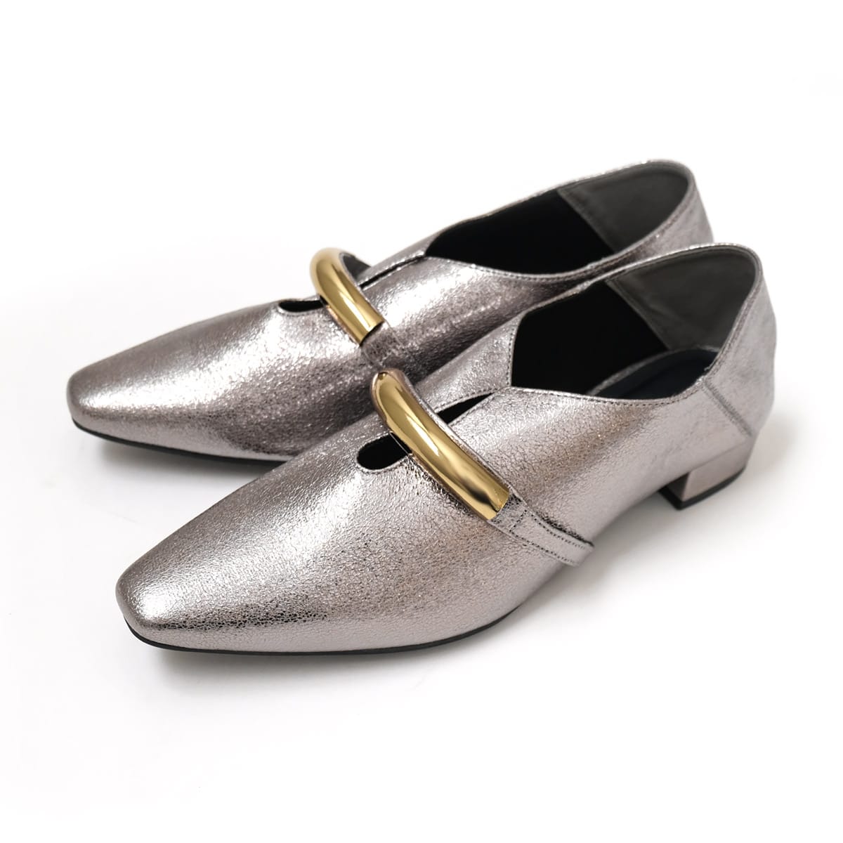 ソフトスクエア ゴールドモチーフ パンプス ローヒール バブーシュ レディース 痛くない 疲れない amiamiアミアミ | AmiAmi | 04