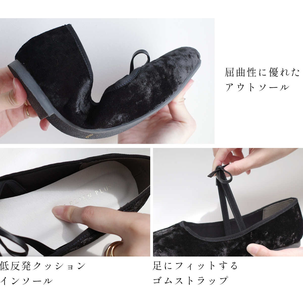 AmiAmi バレエシューズ パンプス ストラップ レディース