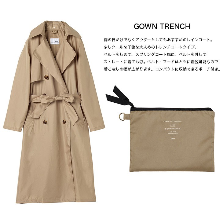 レインコートwpc ガウントレンチコート レディース 雨具 : EDIE - 通販