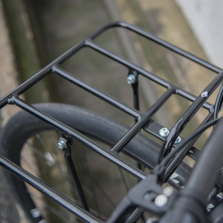 自転車  ロードバイク クロスバイク グラベル ツーリング  おしゃれ 通勤 通学 ADEPT アデプト トラスポーターラック ブラック フロント キャリア コミューター