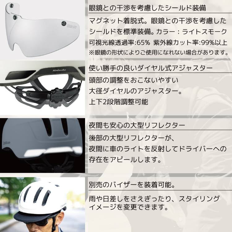 自転車 ヘルメット CANVAS キャンバス スマート OGK カブト おしゃれ 帽子型 おでかけ 街乗り シールド 快適 女性にも人気 通勤 通学 最新
