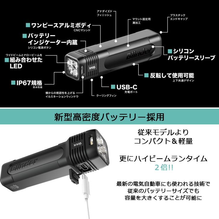 ライト Knog ノグ 自転車用 LEDフロントライト NEW ブラインダー