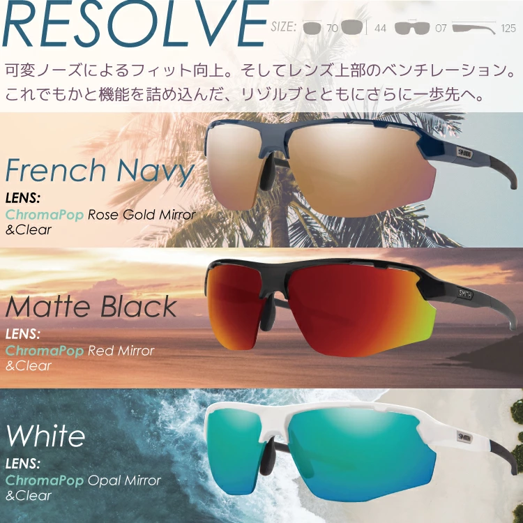 Resolve/リゾルブ サングラス SMITH/スミス RESOLVE-AF マットブラック/フレンチネイビー/ホワイトの画像