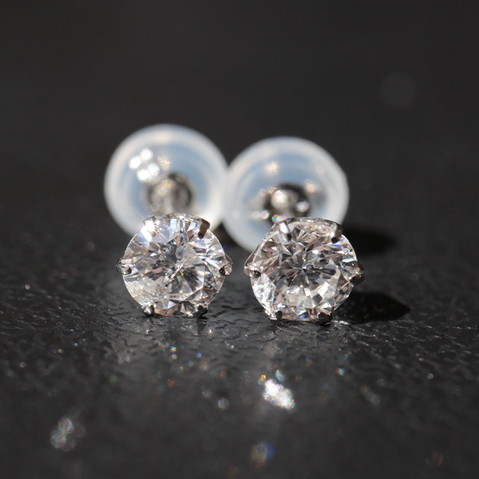 ピアス ダイヤ 中央宝石研究所ソーティング 両耳0.6ct Gカラー I1 DOOD