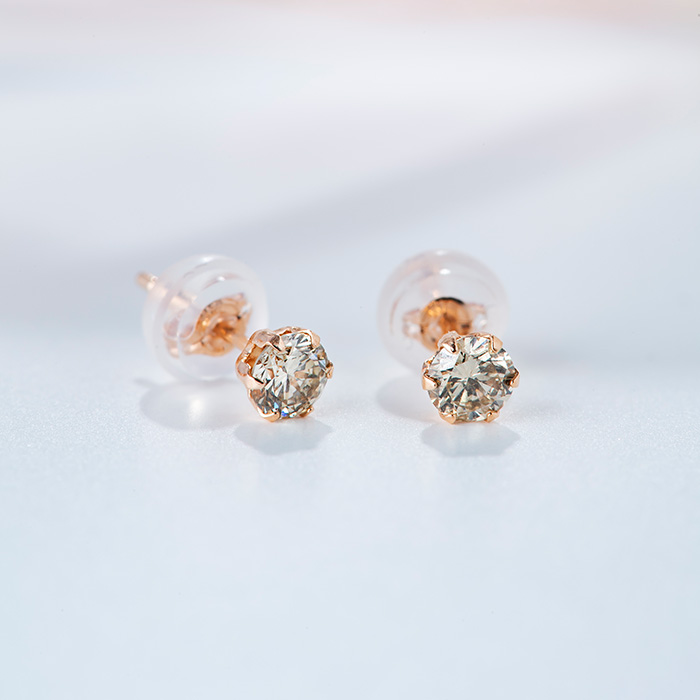 K18 PG 一粒 ダイヤモンド ピアス 0.4ct 送料無料 人気 0.4カラット 4 