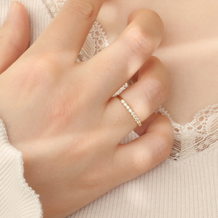 K18YG 0.3ct ダイヤモンド エタニティリング