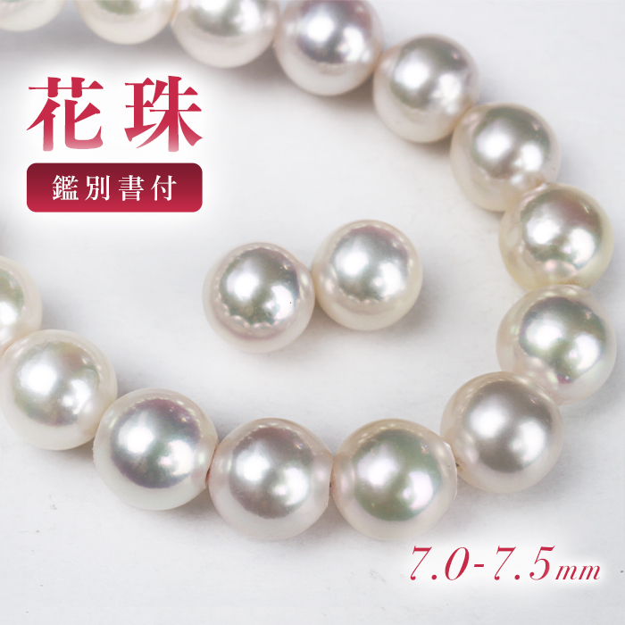 真珠 パール ネックレス 7.0-7.5mm ピアス パールネックレス 花珠真珠