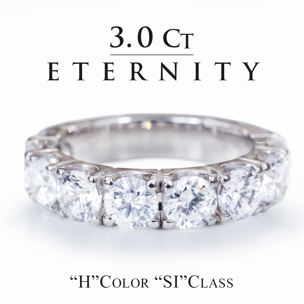 百貨店クラス高品質 Hカラー SIクラス／ 3.0ct ダイヤリング PT K18 3