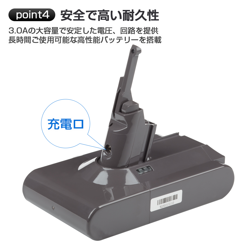 【ジャンク】Dyson V8（SV10）本体＋バッテリー＋付属品 ダイソン Dyson 互換 バッテリー V8 21.6V 4.0Ah SV10 互換
