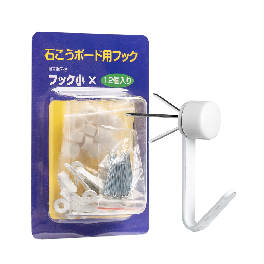 最大16kg 穴の目立たない 強力 ピンフック 石膏ボード用フック Jフック