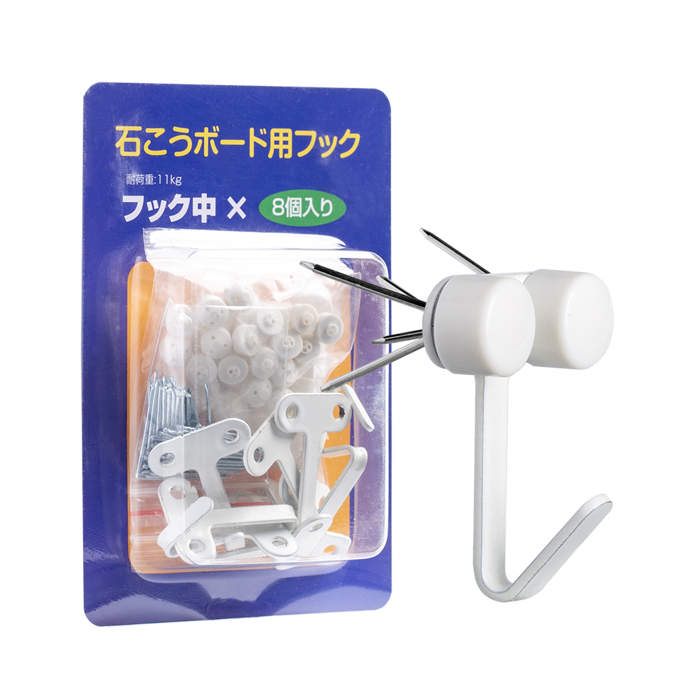 最大16kg 穴の目立たない 強力 ピンフック 石膏ボード用フック Jフック