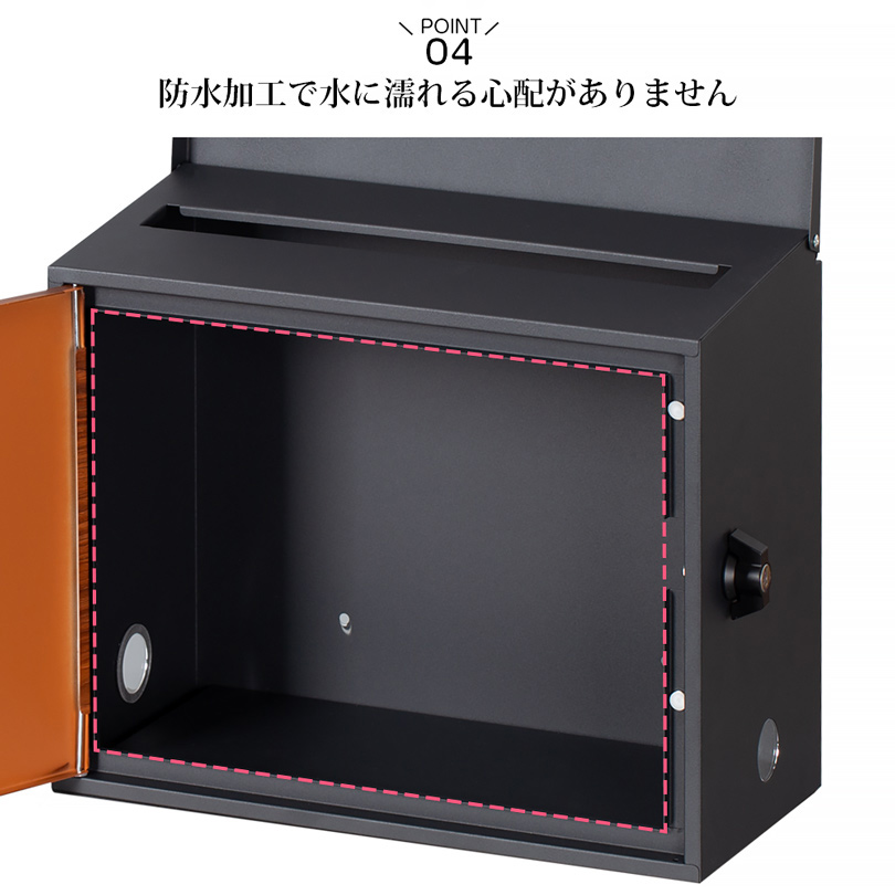 投函口ワイド化！」郵便ポスト A4サイズ対応 大容量 壁掛け 宅配